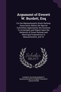 Argument of Everett W. Burdett, Esq