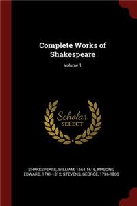 Complete Works of Shakespeare; Volume 1
