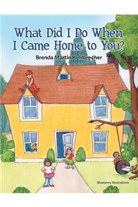 What Did I Do When I Came Home to You?