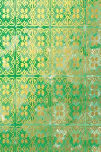 Gold Foil and Green Watercolor Notebook