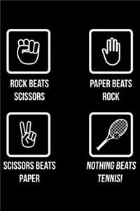 Rock Beats Scissors Paper Beats Rock Scissors Beats Paper Nothing Beats Tennis!