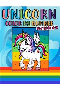 Unicorn Color By Number For Kids 4-8