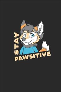 Stay Pawsitive: Furry Fandom. Blank Composition Notebook to Take Notes at Work. Plain white Pages. Bullet Point Diary, To-Do-List or Journal For Men and Women.