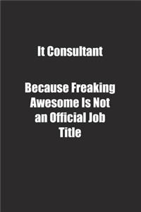 It Consultant Because Freaking Awesome Is Not an Official Job Title.