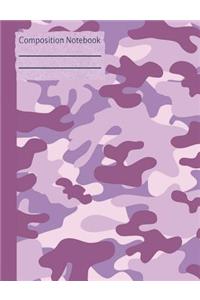 Camouflage Purple Composition Notebook - 4x4 Graph Paper