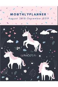 Monthly Planner August 2018- December 2019