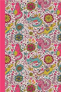 Sketch Journal: Dragons (Pink) 6x9 - Pages Are Lined on the Bottom Third with Blank Space on Top