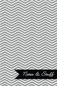 Notes & Stuff Lined Notebook With French Grey Chevron Pattern Cover