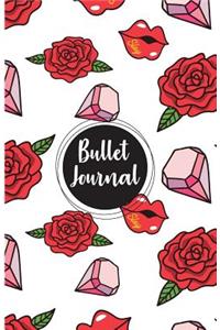 Bullet Journal: Red Rose : Notebook Bullet Journal Dotted Grid, 100 Pages (5.5 X 8.5)