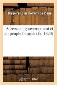 Adresse Au Gouvernement Et Au Peuple Français