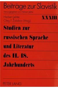 Studien zur russischen Sprache und Literatur des 11.-18. Jahrhunderts