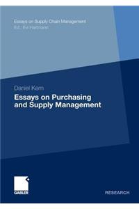 Essays on Purchasing and Supply Management