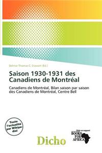 Saison 1930-1931 Des Canadiens de Montr Al