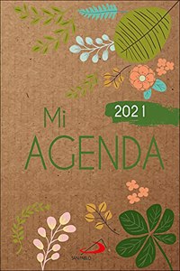 Mi agenda 2021: Cubierta kraft modelo floral