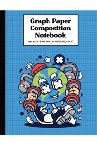 Graph Paper Composition Notebook Quad Rule 5x5 Grid Paper - 150 Sheets (Large, 8.5 x 11