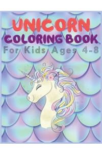 Unicorn coloring book for kids ages 4-8