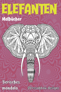 Malbücher - Stressabbau-Designs - Tierisches Mandala - Elefanten