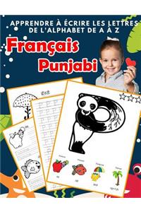Apprendre à écrire les lettres de l'alphabet de A à Z Français Punjabi