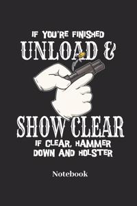 If You're Finished Unload and Show Clear If Clear, Hammer Down and Holster Notebook