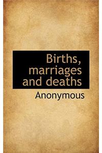 Births, Marriages and Deaths