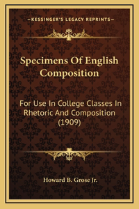Specimens Of English Composition