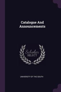 Catalogue And Announcements