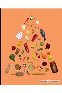 The Food & Exercise Journal - Food Pyramid Design (Orange)