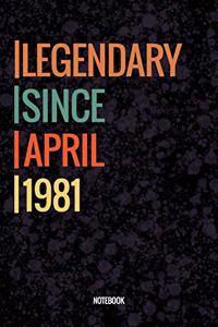Legendary Since April 1981 Notebook