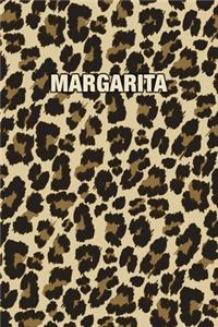 Margarita: Personalized Notebook - Leopard Print (Animal Pattern). Blank College Ruled (Lined) Journal for Notes, Journaling, Diary Writing. Wildlife Theme Des