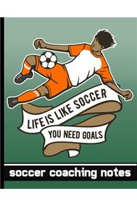Life is Like Soccer - You Need Goals - Soccer Coaching Notebook