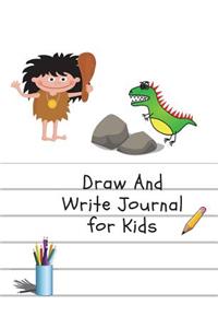 Draw and Write Journal for Kids: Half Blank Page, T-Rax Vs Caveboy, Draw & Write Journal for Kids 100pages