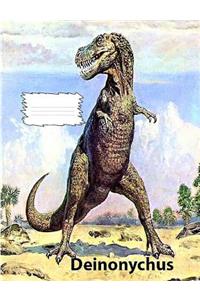 Deinonychus Dinosaur wide-rule-lined paper Composition Book