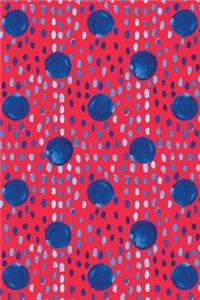 Bullet Journal Notebook Indigo Blue Ink Spots and Dots on Red