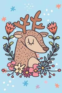 Journal Notebook For Animal Lovers - Winter Deer Blue