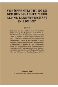 Veröffentlichungen Der Bundesanstalt Für Alpine Landwirtschaft in Admont