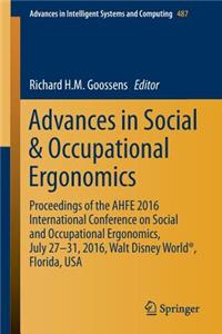 Advances in Social & Occupational Ergonomics