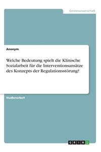 Welche Bedeutung spielt die Klinische Sozialarbeit für die Interventionsansätze des Konzepts der Regulationsstörung?