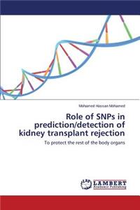 Role of SNPs in prediction/detection of kidney transplant rejection