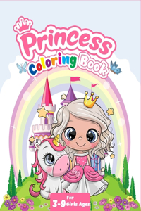 Princess Coloring Book for Girls Ages 3-9