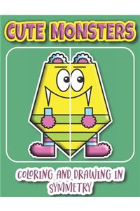 Cute Monsters Coloring And Drawing In Symmetry