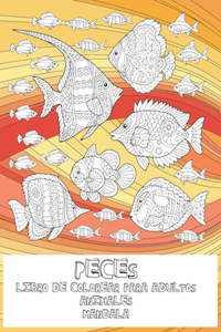 Libro de colorear para adultos - Mandala - Animales - Peces