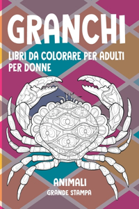 Libri da colorare per adulti per donne - Grande stampa - Animali - Granchi