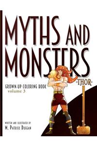 Myths and Monsters Grown-up Coloring Book, Volume 3