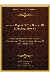 Annual Report Of The Bureau Of Ethnology 1893-94