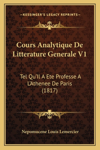 Cours Analytique De Litterature Generale V1