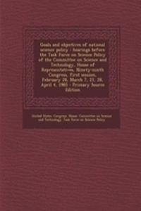 Goals and Objectives of National Science Policy