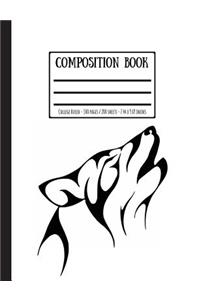 Howling Tribal Wolf Composition Book