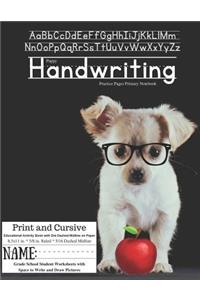 Puppy Handwriting Practice Pages Primary Notebook Print & Cursive