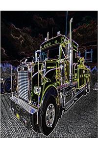Neon Truck Notebook 200 pages 8.5X11 Wide Rule