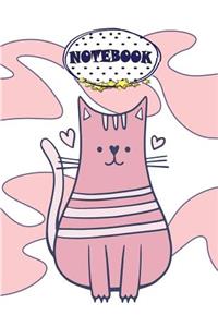 Notebook: Pink cats on pink cover and Dot Graph Line Sketch pages, Extra large (8.5 x 11) inches, 110 pages, White paper, Sketch, Draw and Paint